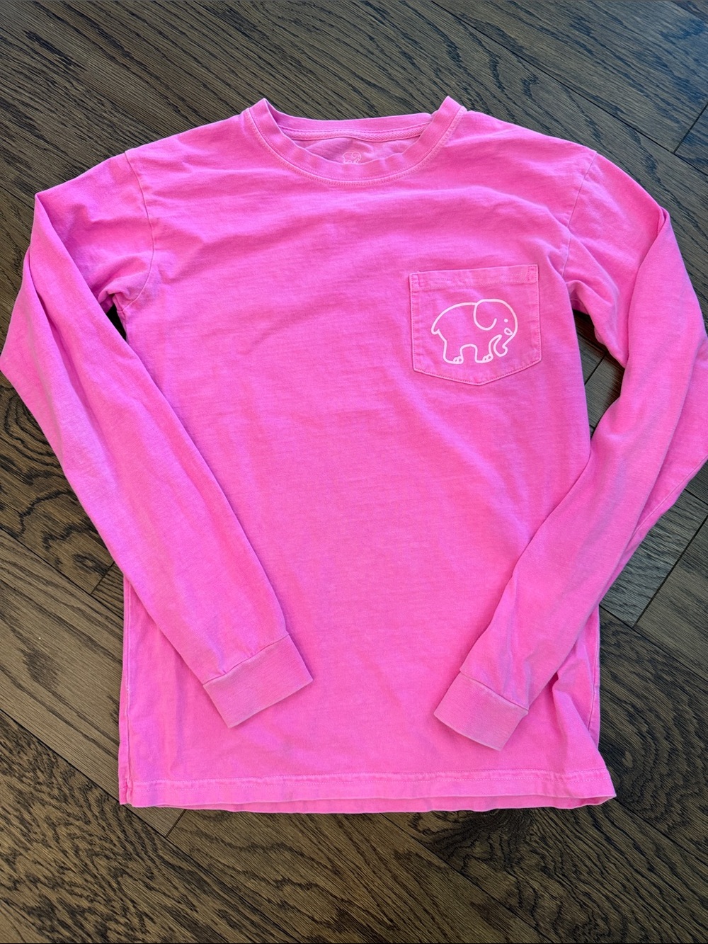 ivory ella Hot Pink Long-Sleeve Pocket Tee with Elephant Graphic